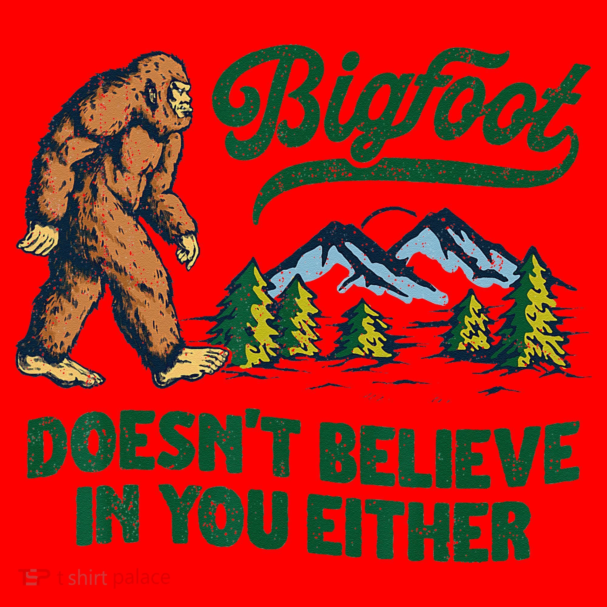 Bigfoot Doesn't Believe In You Either Funny Sasquatch Retro Santa Hat