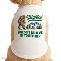 Bigfoot Doesn't Believe In You Either Funny Sasquatch Retro Doggie Tank thumb 0