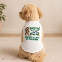 Bigfoot Doesn't Believe In You Either Funny Sasquatch Retro Doggie Tank thumb 2