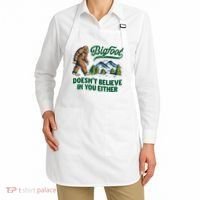 Bigfoot Doesn't Believe In You Either Funny Sasquatch Retro Apron thumb 2