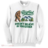 Bigfoot Doesn't Believe In You Either Funny Sasquatch Retro Sweatshirt thumb 0