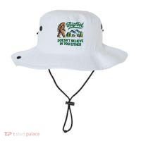 Bigfoot Doesn't Believe In You Either Funny Sasquatch Retro Bucket Hat thumb 0