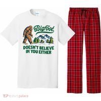 Bigfoot Doesn't Believe In You Either Funny Sasquatch Retro Pajama Set thumb 0