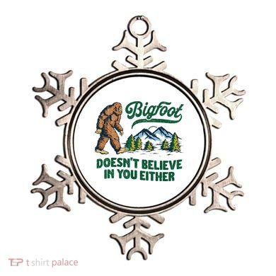 Bigfoot Doesn't Believe In You Either Funny Sasquatch Retro Ornament