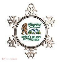 Bigfoot Doesn't Believe In You Either Funny Sasquatch Retro Ornament thumb 0
