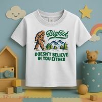 Bigfoot Doesn't Believe In You Either Funny Sasquatch Retro Toddler T-Shirt thumb 3