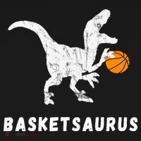 Basketball Dinosaur Baller T-rex Dino Playing Basketball Ornament thumb 1