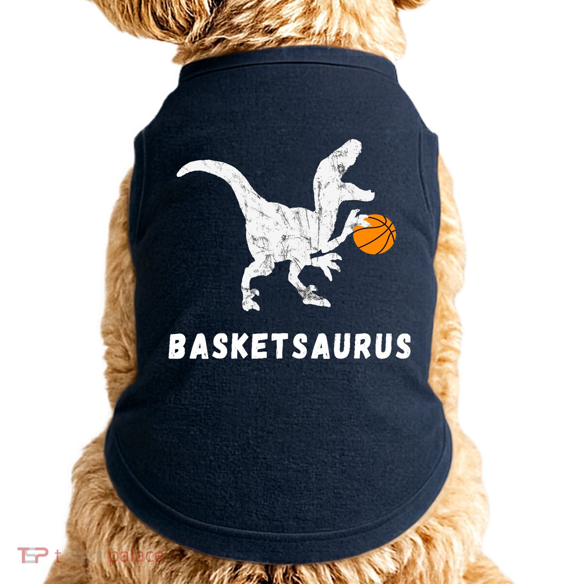 Basketball Dinosaur Baller T-rex Dino Playing Basketball Doggie Tank