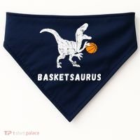 Basketball Dinosaur Baller T-rex Dino Playing Basketball USA-Made Doggie Bandana thumb 0