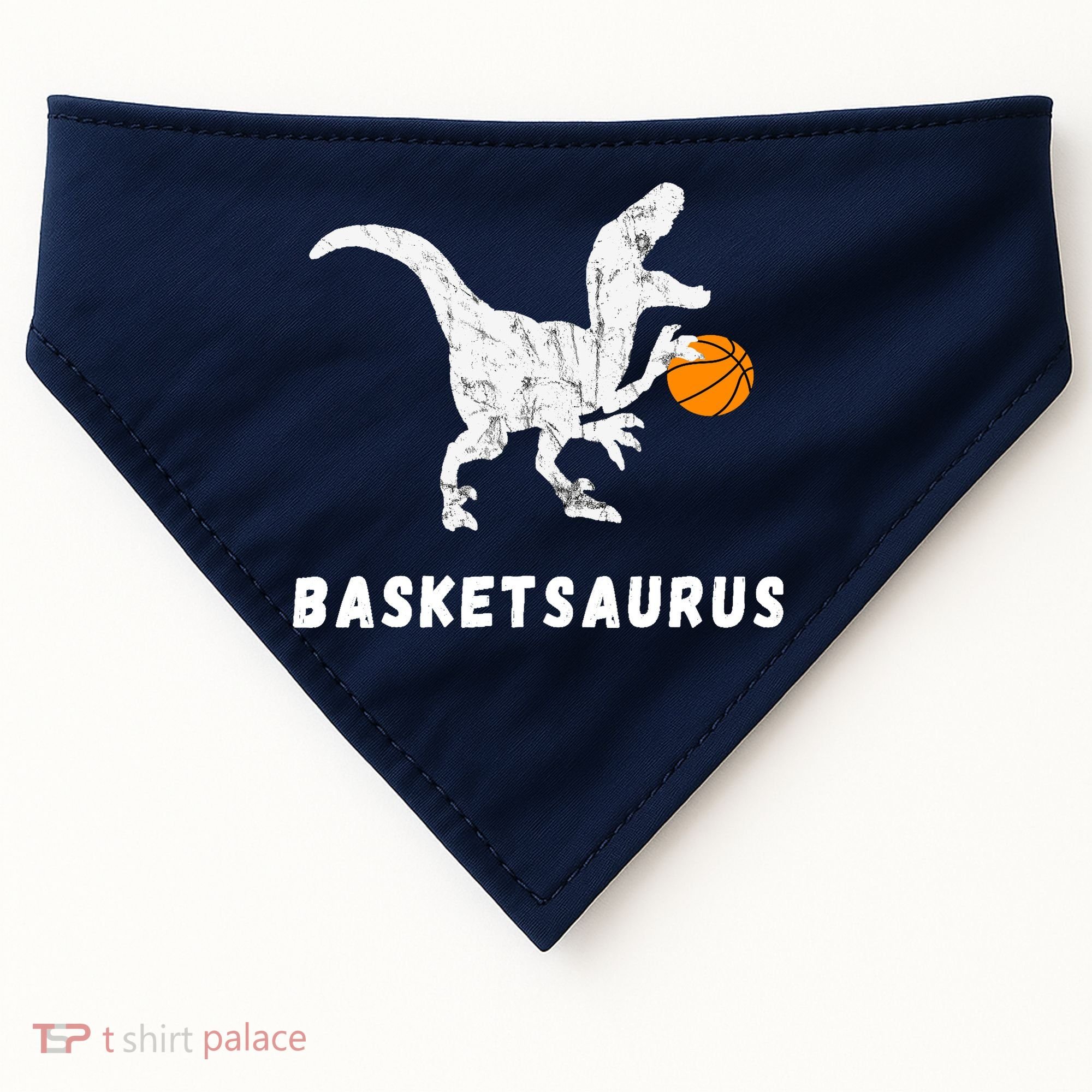 Basketball Dinosaur Baller T-rex Dino Playing Basketball USA-Made Doggie Bandana