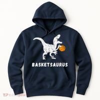 Basketball Dinosaur Baller T-rex Dino Playing Basketball Hoodie thumb 0