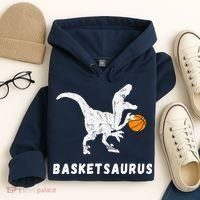 Basketball Dinosaur Baller T-rex Dino Playing Basketball Hoodie thumb 4