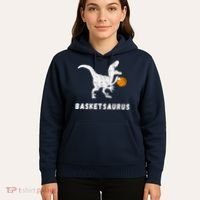 Basketball Dinosaur Baller T-rex Dino Playing Basketball Hoodie thumb 5