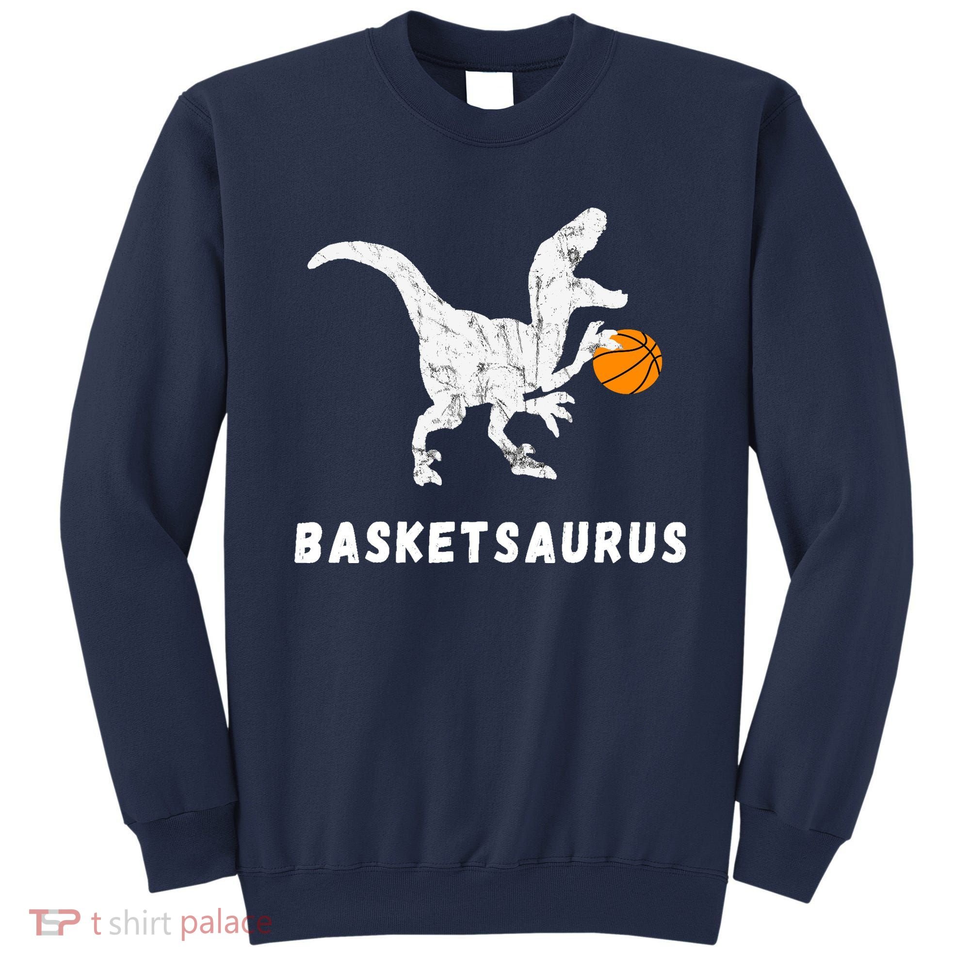 Basketball Dinosaur Baller T-rex Dino Playing Basketball Sweatshirt