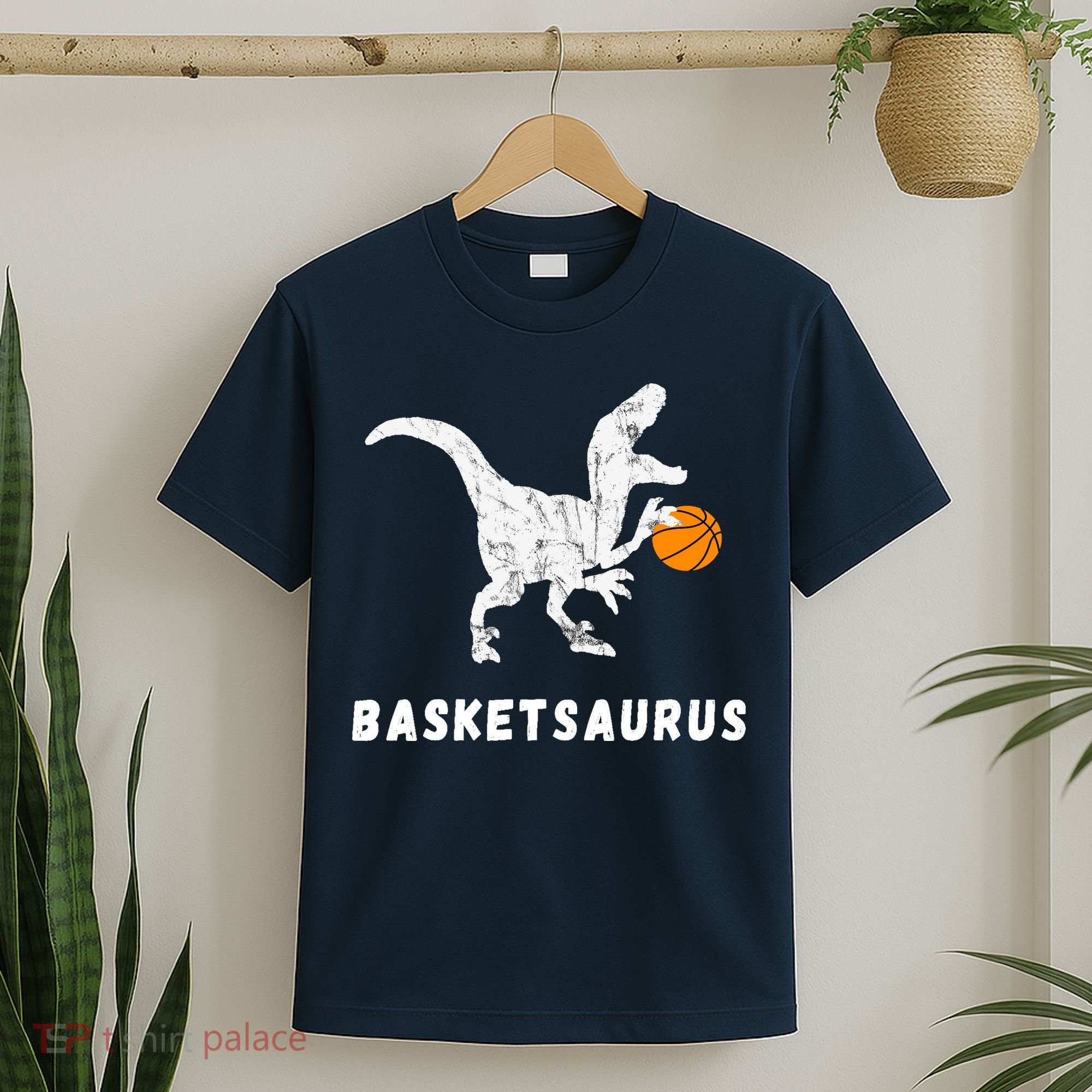 Basketball Dinosaur Baller T-rex Dino Playing Basketball T-Shirt