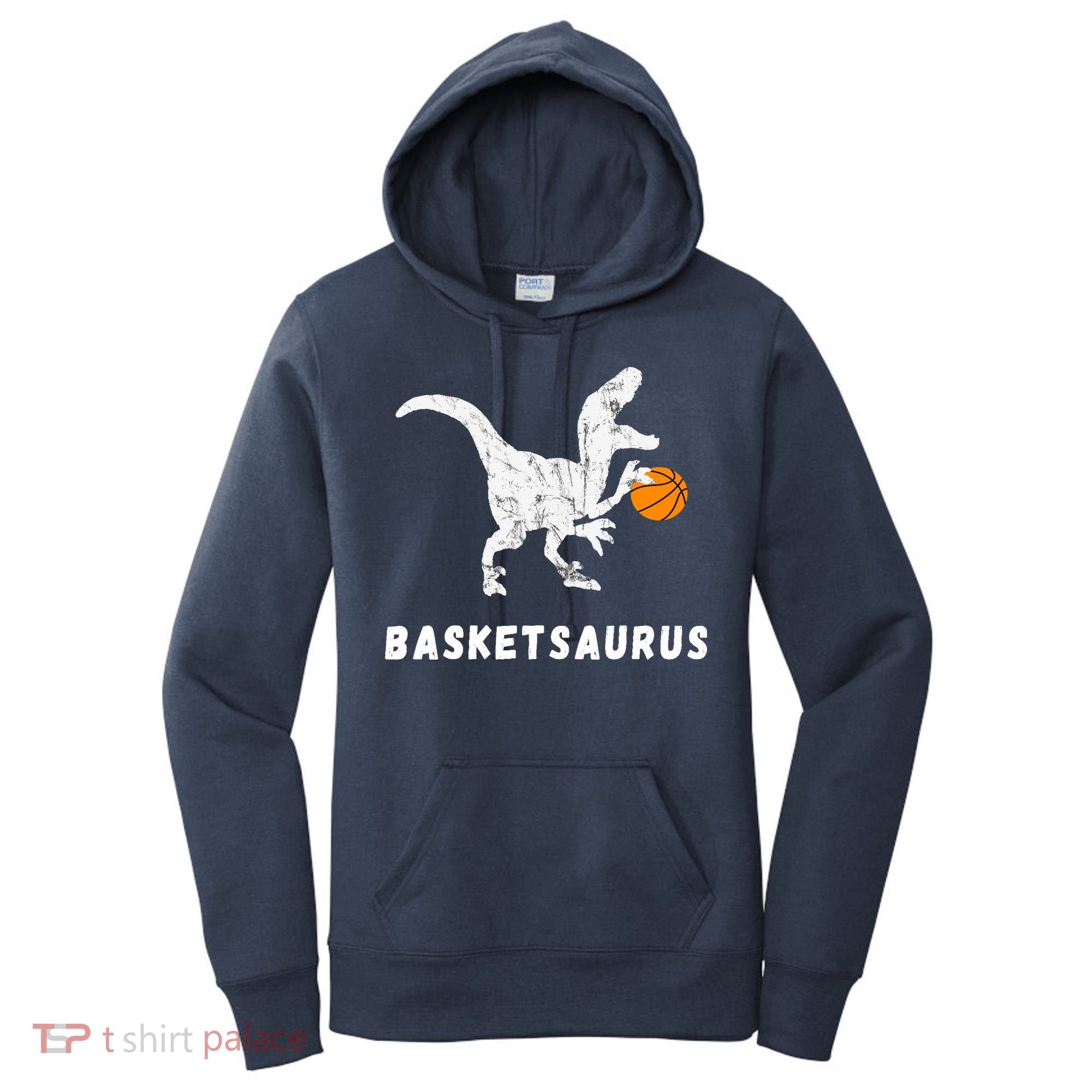 Basketball Dinosaur Baller T-rex Dino Playing Basketball Women's Hoodie