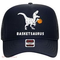 Basketball Dinosaur Baller T-rex Dino Playing Basketball Hat thumb 0