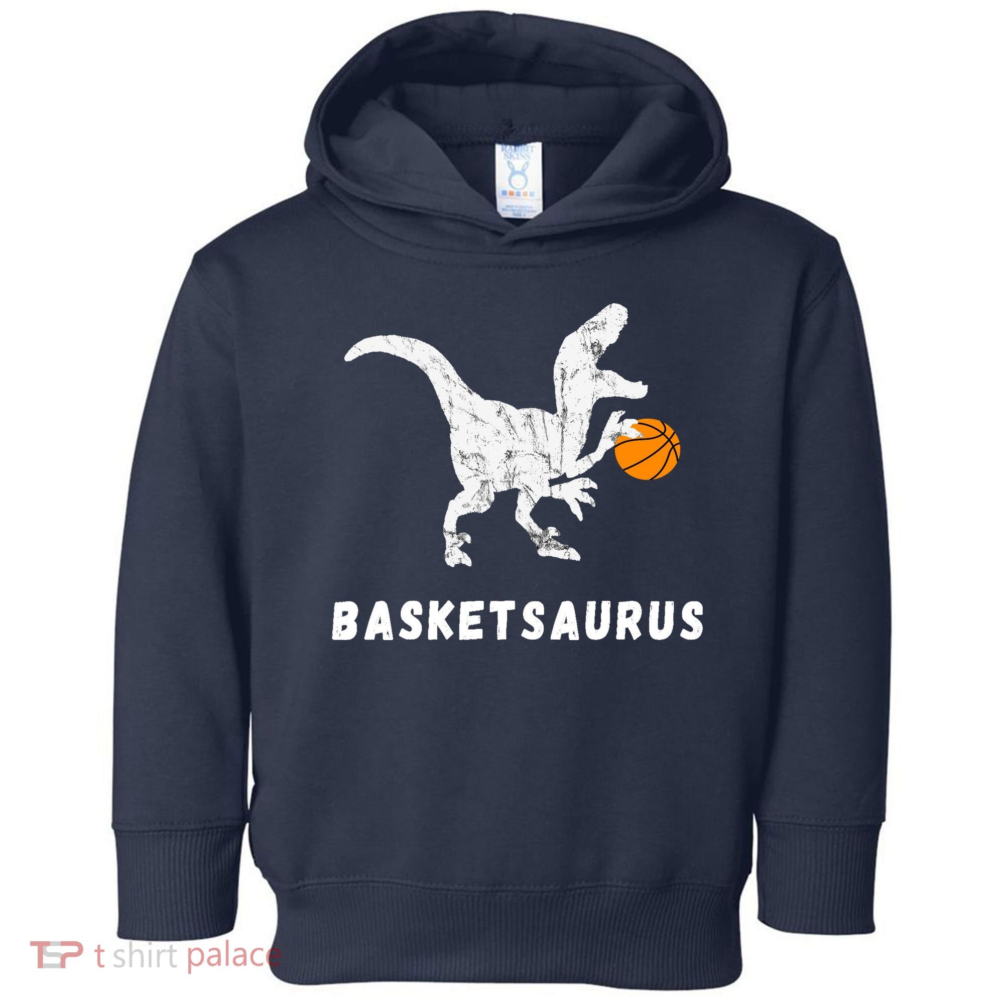 Basketball Dinosaur Baller T-rex Dino Playing Basketball Toddler Hoodie
