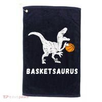 Basketball Dinosaur Baller T-rex Dino Playing Basketball Golf Towel thumb 0