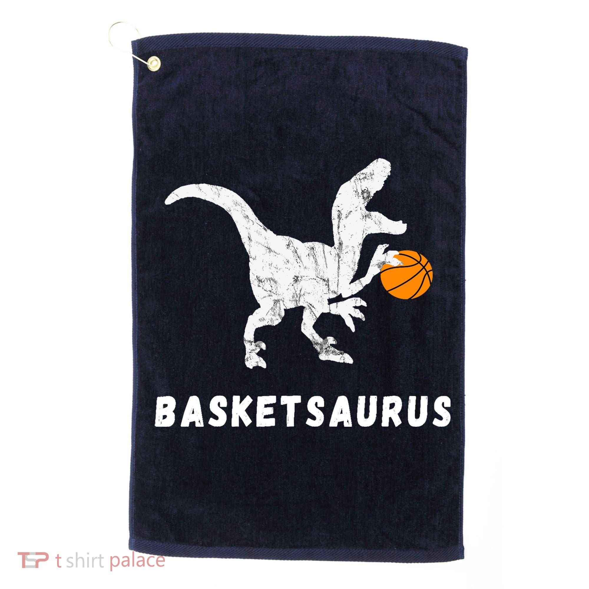 Basketball Dinosaur Baller T-rex Dino Playing Basketball Golf Towel