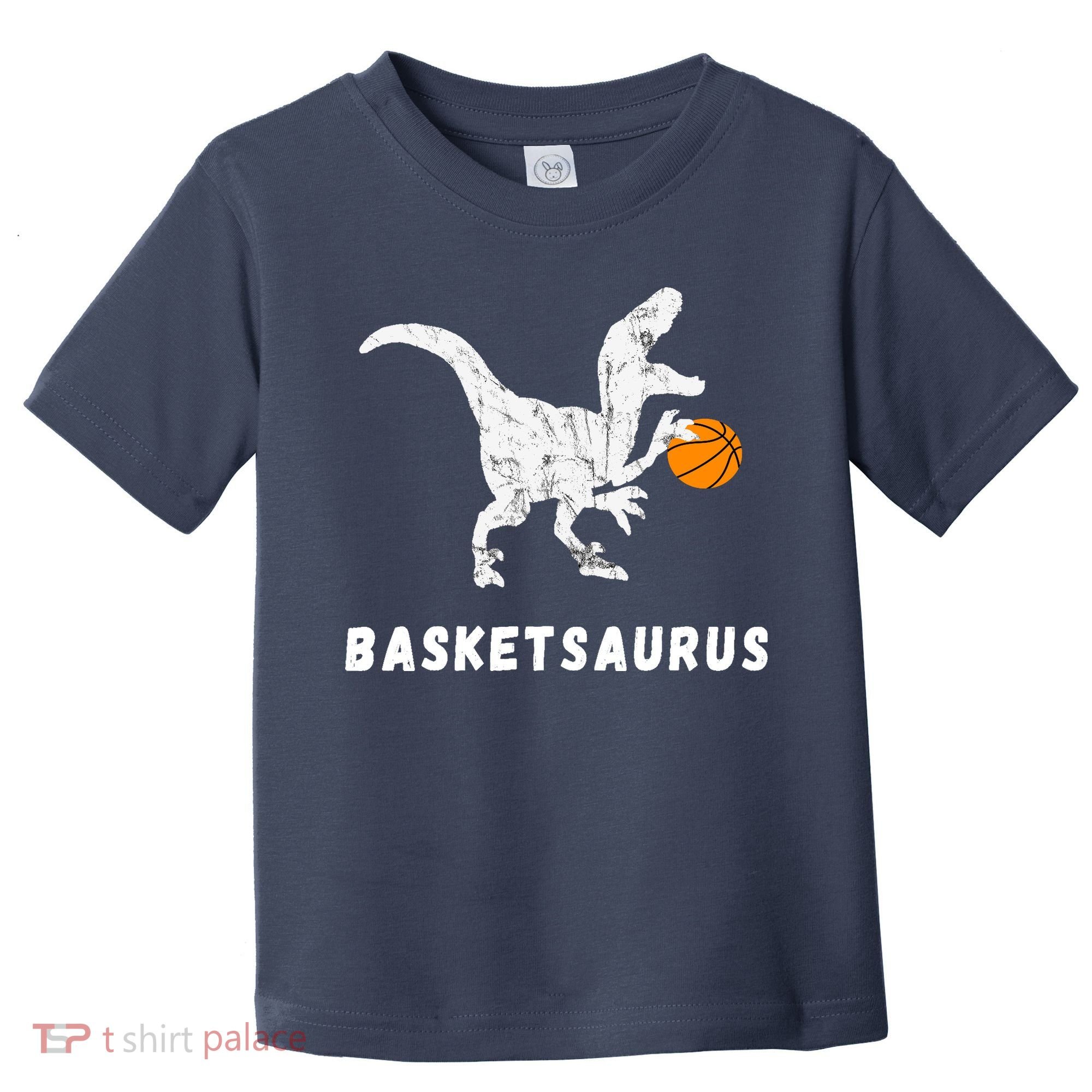 Basketball Dinosaur Baller T-rex Dino Playing Basketball Toddler T-Shirt