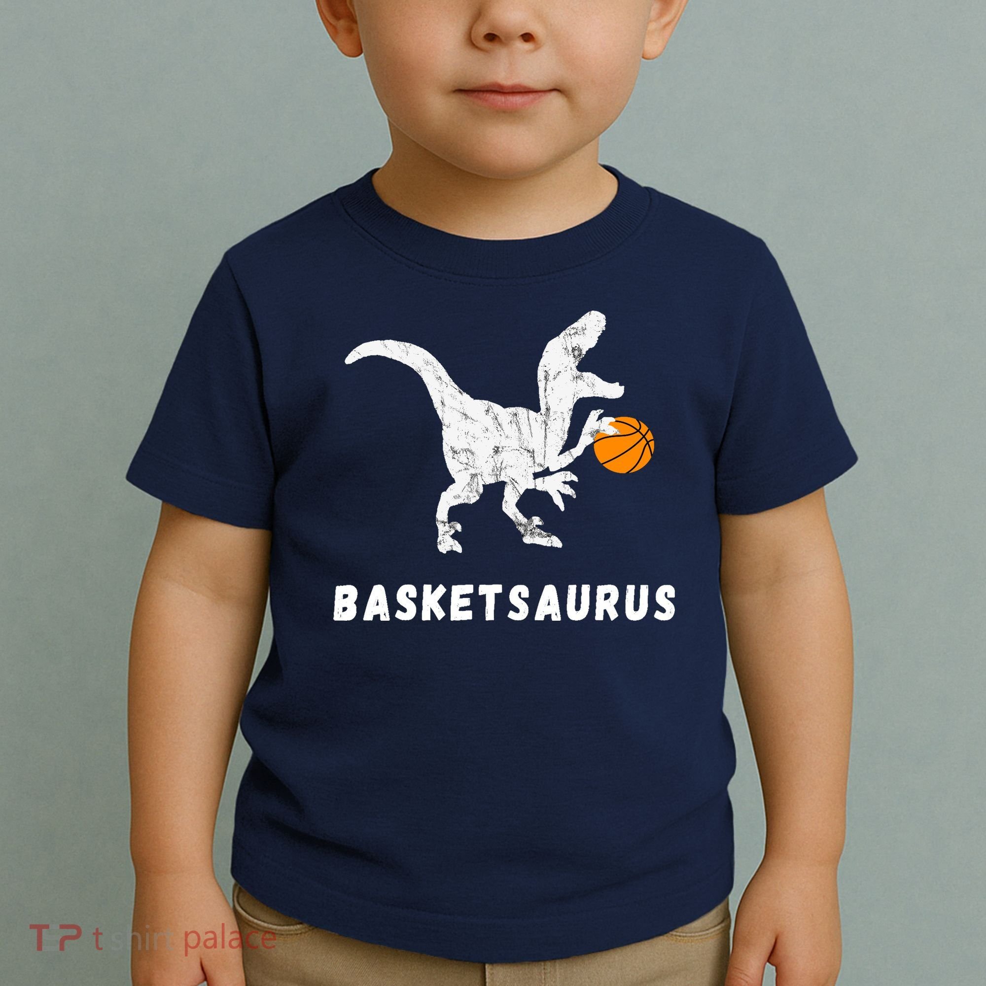 Basketball Dinosaur Baller T-rex Dino Playing Basketball Toddler T-Shirt