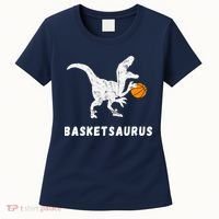 Basketball Dinosaur Baller T-rex Dino Playing Basketball Women's T-Shirt thumb 0