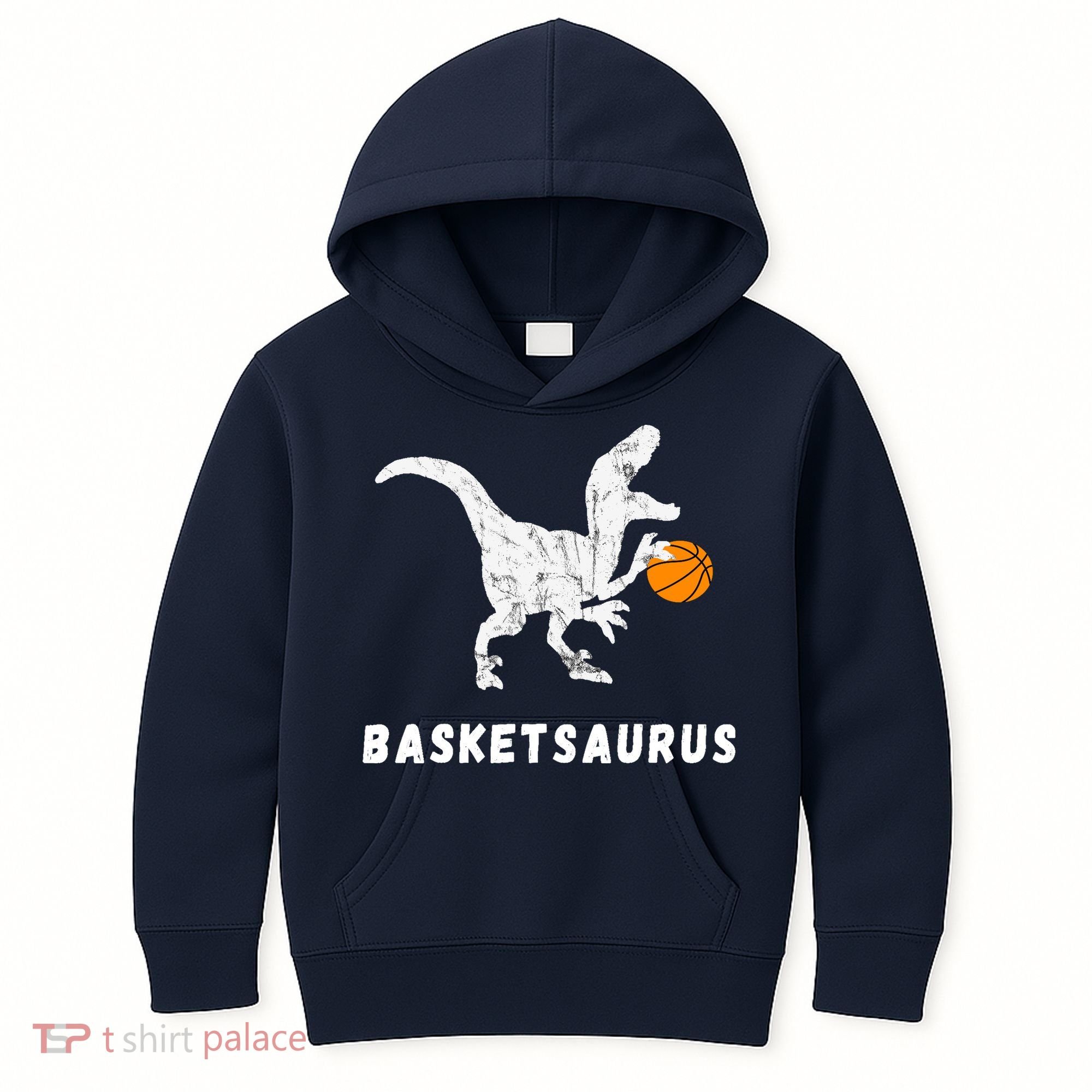 Basketball Dinosaur Baller T-rex Dino Playing Basketball Kids Hoodie