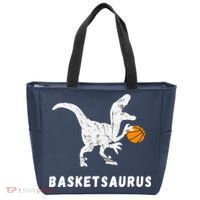 Basketball Dinosaur Baller T-rex Dino Playing Basketball Tote Bag thumb 0