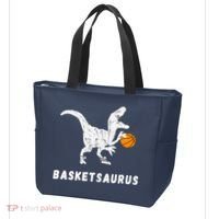 Basketball Dinosaur Baller T-rex Dino Playing Basketball Tote Bag thumb 3