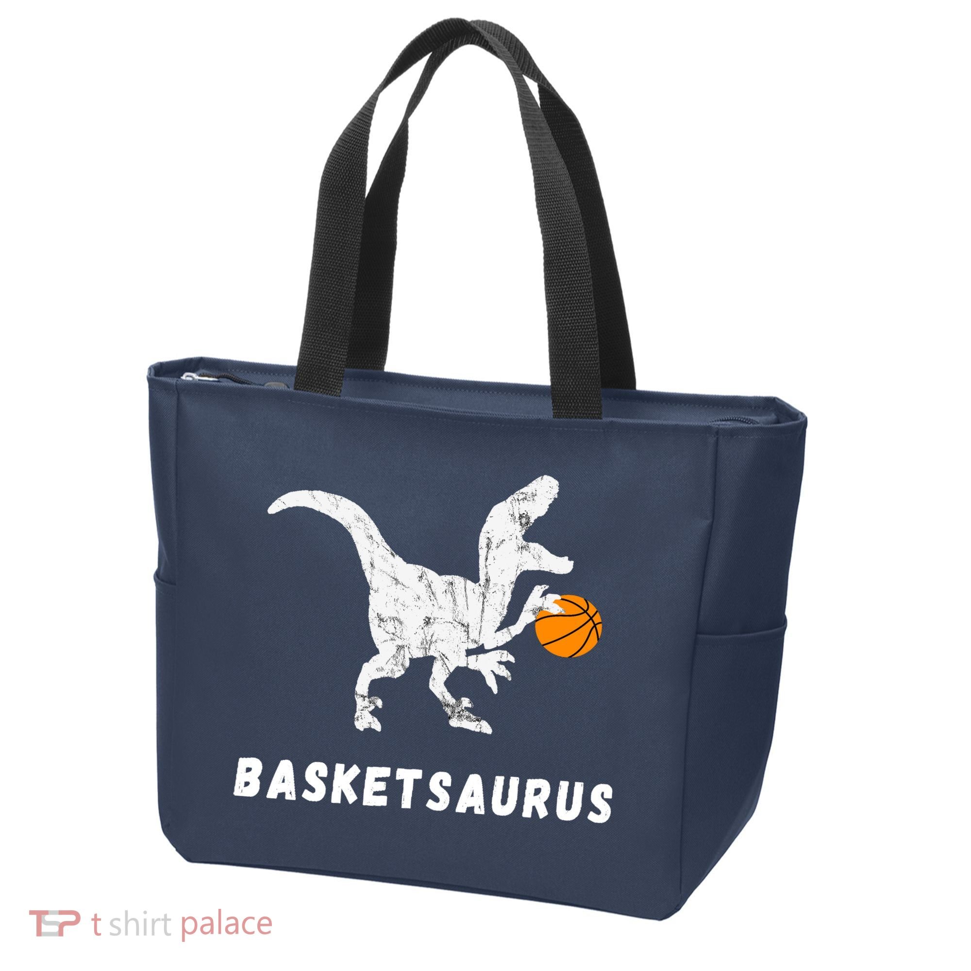Basketball Dinosaur Baller T-rex Dino Playing Basketball Tote Bag