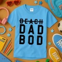 Beach Dad Bod Summer Vacation Kids T-Shirt thumb 3
