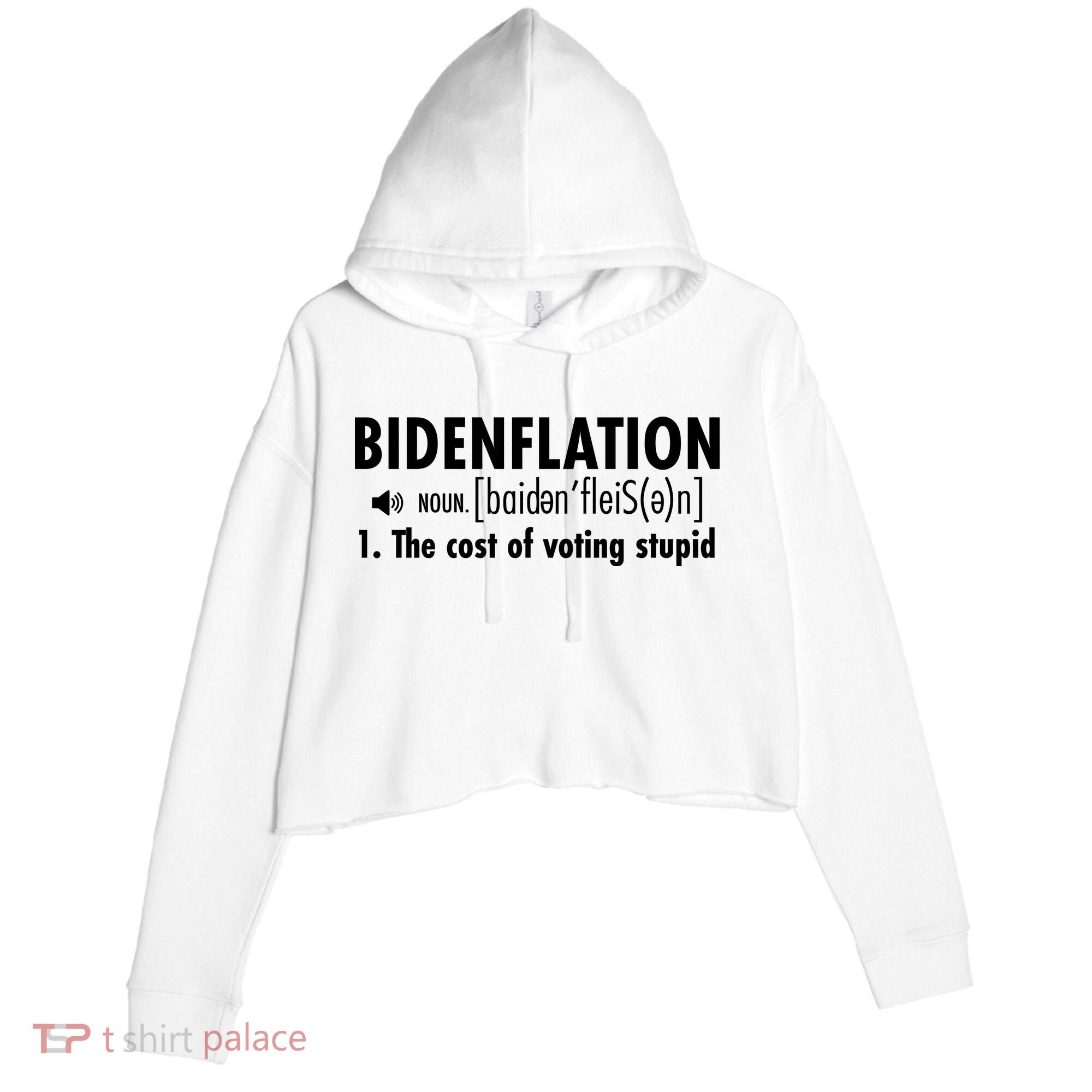 Bidenflation Definition Crop Fleece Hoodie