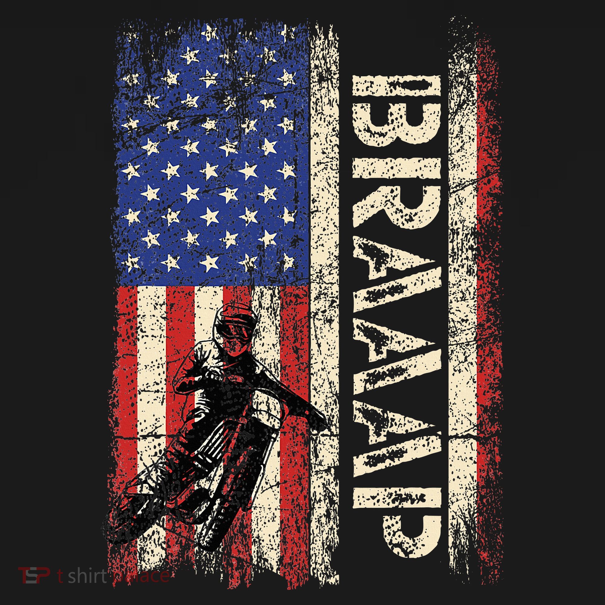 Braaap Dirt Bike USA American Flag Motocross Biker Women's Hoodie