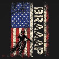 Braaap Dirt Bike USA American Flag Motocross Biker Women's Tank Top thumb 5