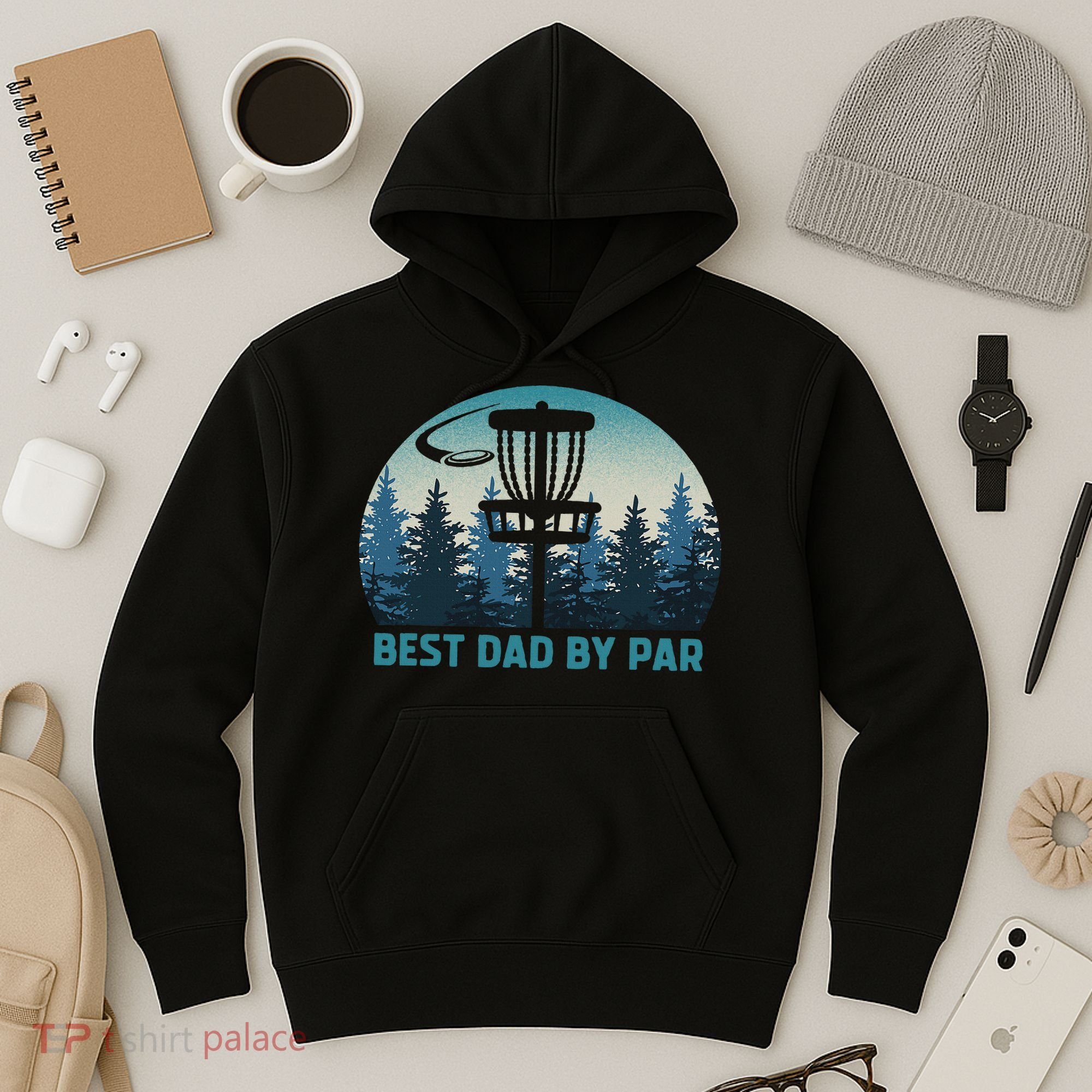 Best Dad By Par Funny Disc Golf Frisbee Golfer Father's Day Hoodie