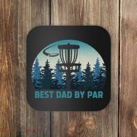 Best Dad By Par Funny Disc Golf Frisbee Golfer Father's Day Coaster thumb 0