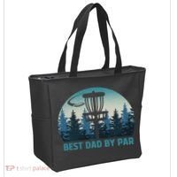 Best Dad By Par Funny Disc Golf Frisbee Golfer Father's Day Tote Bag thumb 2