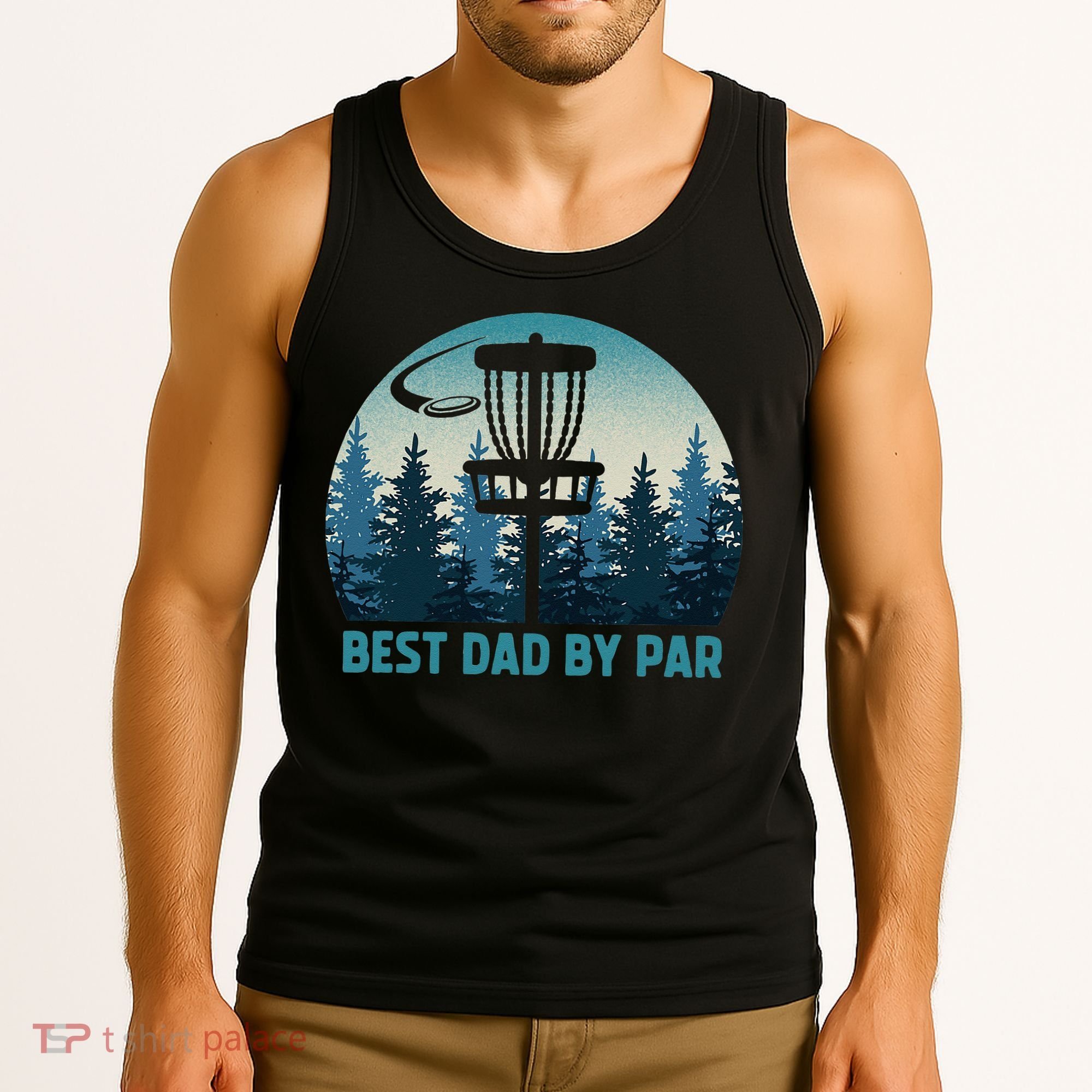 Best Dad By Par Funny Disc Golf Frisbee Golfer Fathers Day Tank Top