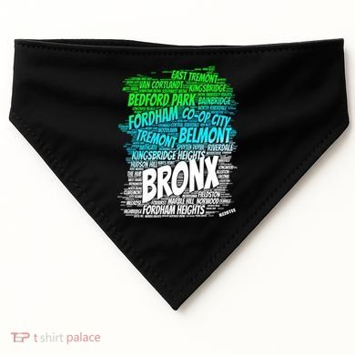 Boogie Down Bronx New York City Pride Map Area Like A Zoo Gift USA-Made Doggie Bandana