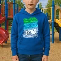 Boogie Down Bronx New York City Pride Map Area Like A Zoo Gift Kids Hoodie thumb 2