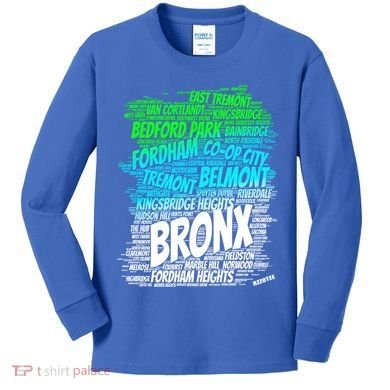 Boogie Down Bronx New York City Pride Map Area Like A Zoo Gift Kids Long Sleeve Shirt