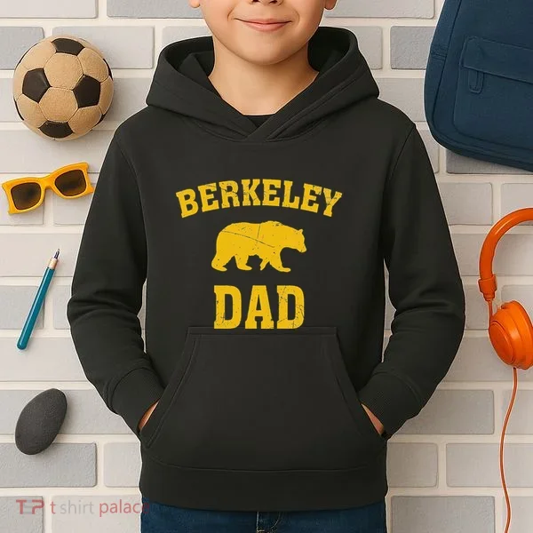 Berkeley Dad Bear Graphic FatherS Day Kids Hoodie