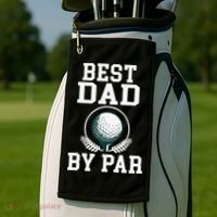Best Dad by Par Golf Daddy Golfing Father Golf Towel thumb 2