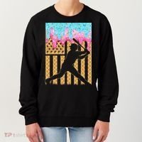 Baseball Drip Bat Dripping Ice Cream American Flag Women's Sweatshirt thumb 0