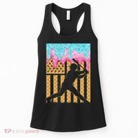 Baseball Drip Bat Dripping Ice Cream American Flag Women's Tank Top thumb 0