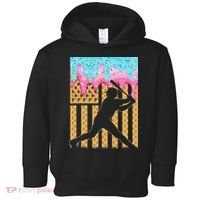 Baseball Drip Bat Dripping Ice Cream American Flag Toddler Hoodie thumb 0