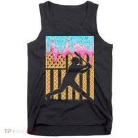 Baseball Drip Bat Dripping Ice Cream American Flag Tank Top thumb 0