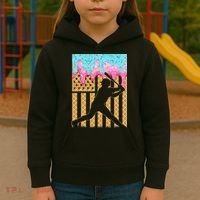 Baseball Drip Bat Dripping Ice Cream American Flag Kids Hoodie thumb 3