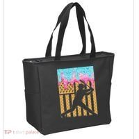 Baseball Drip Bat Dripping Ice Cream American Flag Tote Bag thumb 2
